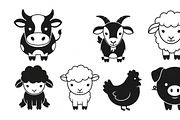 Cute Farm Animal Silhouette Bundle, an Illustration by hafijul (Thumbnail 37 of 51)