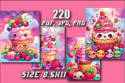 Cute Kawaii Food Coloring Book, an Animal Illustration by Printable Design Store (Thumbnail 2 of 7)