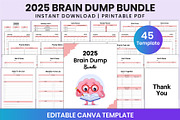 2025 Brain Dump Bundle For Canva, a Stationery Template by Shumaya (Thumbnail 1 of 6)