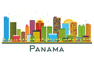 Panama City Skyline With Color