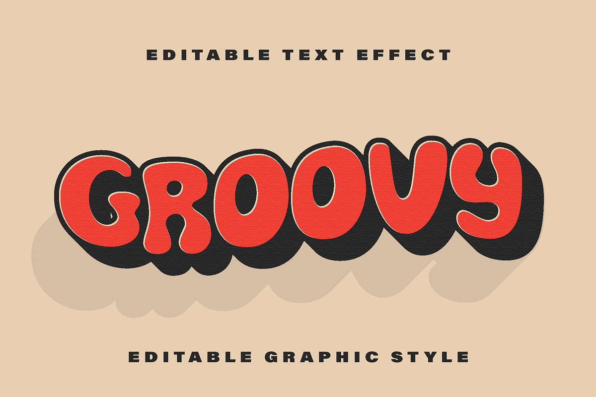 Retro Groovy Bubble Text Effect