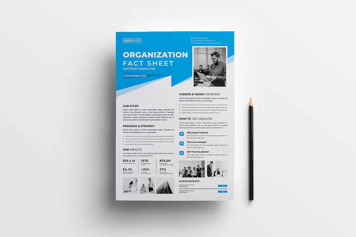 Nonprofit Organization Fact Sheet, a Flyer Template by obayes (Photo 2 of 3)