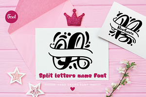 Split Letter Name Font, a Script Font by Happy Letters