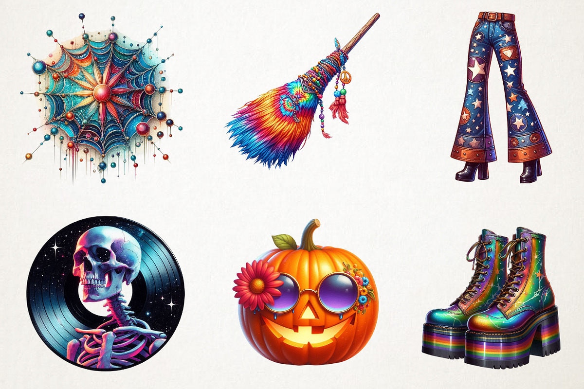 Groovy Halloween Element Clipart, an Illustration by RobertsArt (Photo 7 of 7)