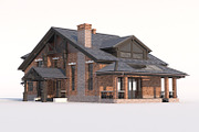 A Chalet house with a garage, an Architecture 3D Model by profdesign (Thumbnail 8 of 21)