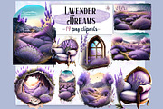 Lavender Dreams Clipart Sublimation, a Seasonal Illustration by EdeniaArtStudio (Thumbnail 1 of 6)