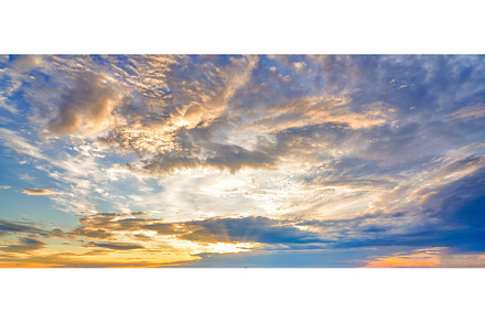Panorama of dramatic sky background, a Nature Photo by sborisov