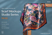 Silk Scarf Mockup - Studio series 03, an Apparel Mockup by Mocku (Thumbnail 1 of 13)