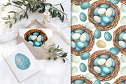 Easter watercolor set, colored eggs, an Illustration by Artmanata (Thumbnail 11 of 14)