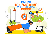10 Online Fitness Coaching Vector, a Sport Illustration by denayunebgt (Thumbnail 1 of 4)