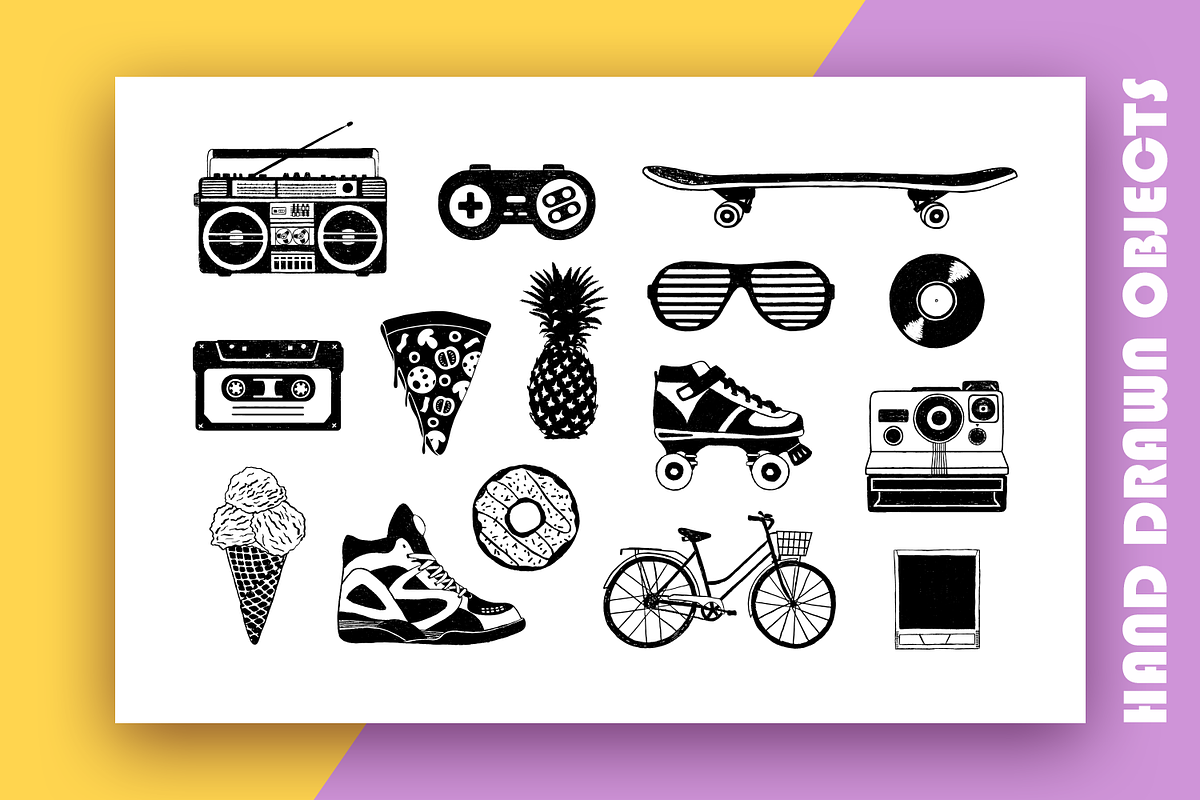 Back to the 90's. 15 Hand Drawn Pics, a Texture Illustration by Cosmic Store (Photo 4 of 8)