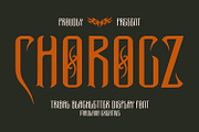 Chorocz Tribal Blackletter Display, a Blackletter Font by Maulana Creative (Thumbnail 1 of 7)