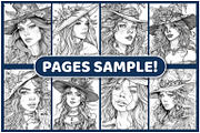 200 Beauty Witch Coloring Pages, an Illustration by BrightMart (Thumbnail 3 of 3)