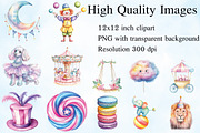Pastel Summer Circus Clipart, an Illustration by Craft Nest (Thumbnail 4 of 5)