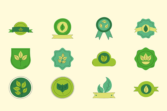 Organic Food Labels & Badges Set preview 2
