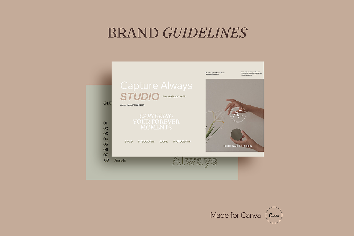 Studio Brand Guidelines, a Branding & Logo Template by Forever Create Studio (Photo 1 of 6)