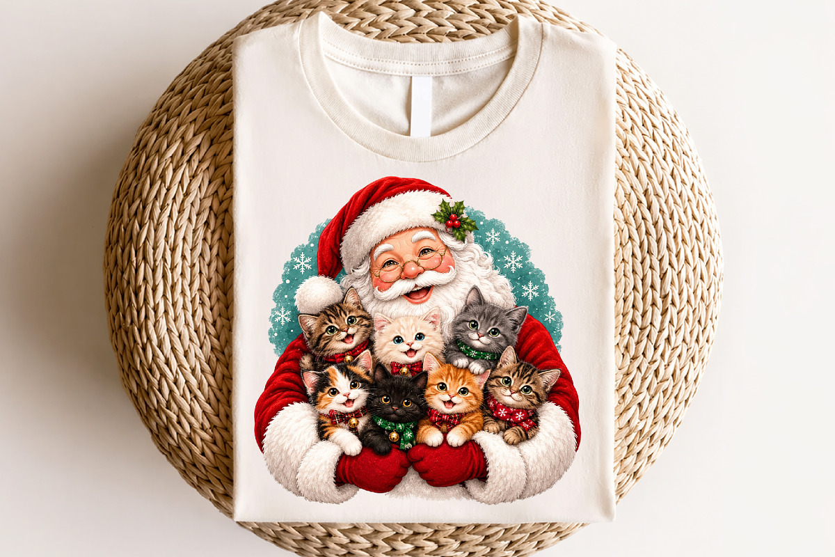Santa Cat Christmas Sublimation PNG, a Seasonal Illustration by CraftArtStudio (Photo 4 of 4)