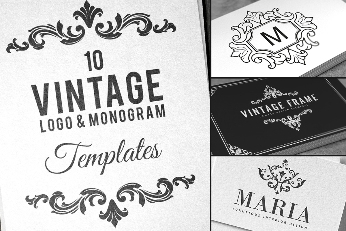 Vintage Logo & Monogram Templates, an Object Graphic by Solana (Photo 1 of 11)