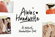 Ainin - Natural Handwrite Font, a Script Font by Dirtytemp Studio (Thumbnail 1 of 11)