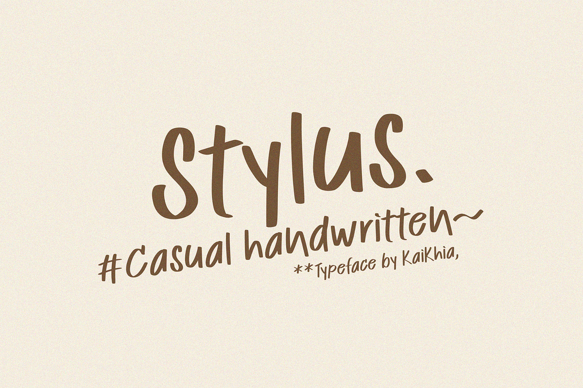 Stylus, Casual Handwritten Font., a Handwritten Font by Kaikhia (Photo 1 of 9)