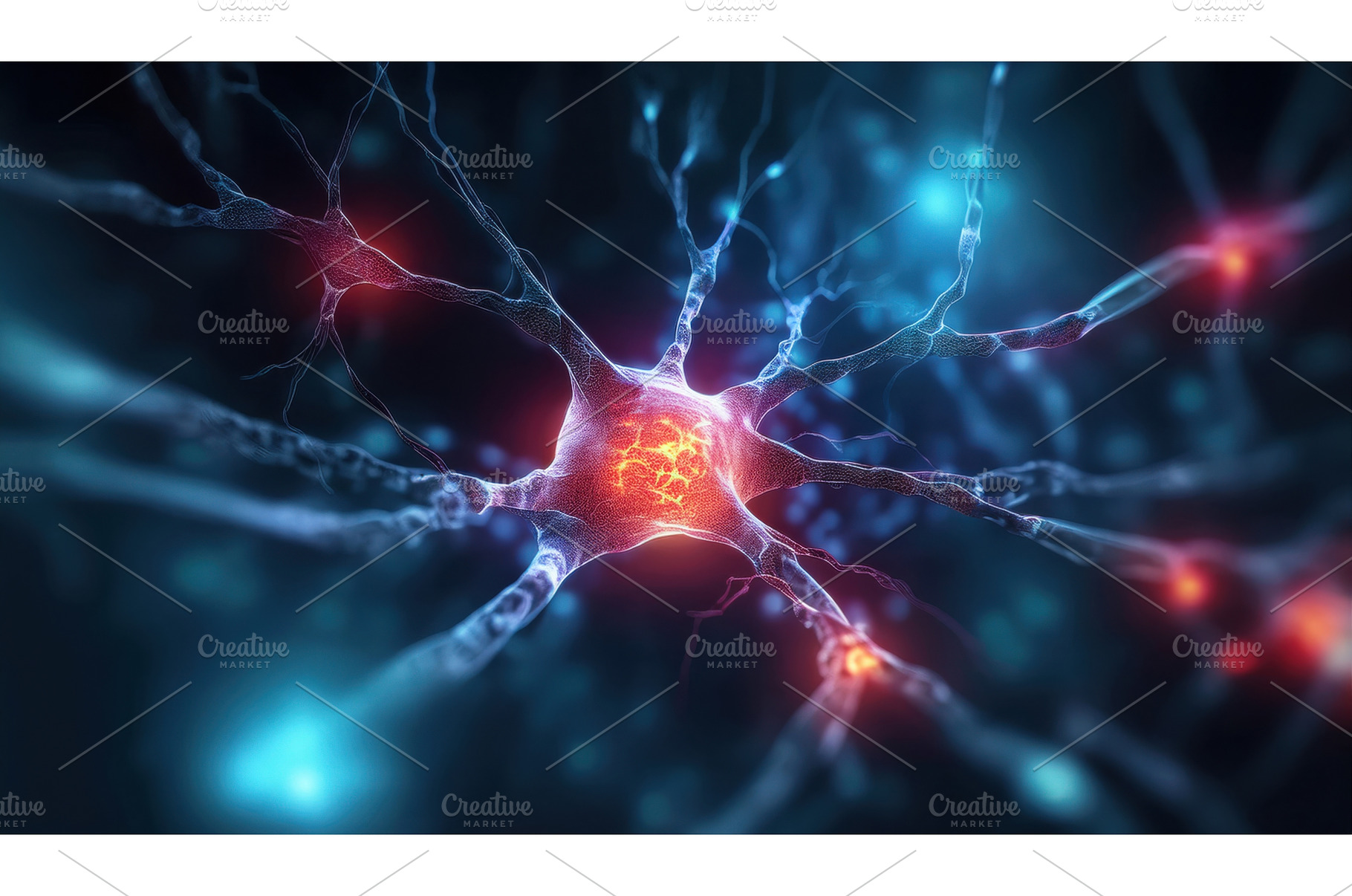 A digital illustration of a neuron, a Technology Photo by Igor Tichonow