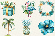 Tropical Turquoise Birthday Clipart, an Illustration by OK Design (Thumbnail 3 of 5)