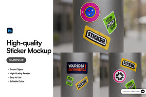 High Quality Sticker Mockup