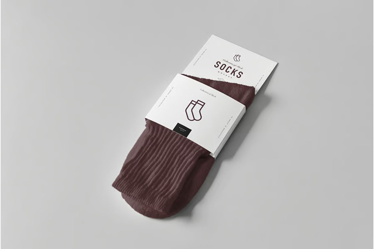 Socks Package Mock-up, a Product Mockup by zippypixelstudio (Photo 7 of 10)