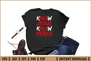 Know Jesus Know Peace Christian SVG, a Seasonal Illustration by Handy Arts Studio (Thumbnail 2 of 3)