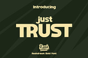 Just Trust – Bold Display Font, a Sans Serif Font by Rashdrawn (Thumbnail 1 of 5)