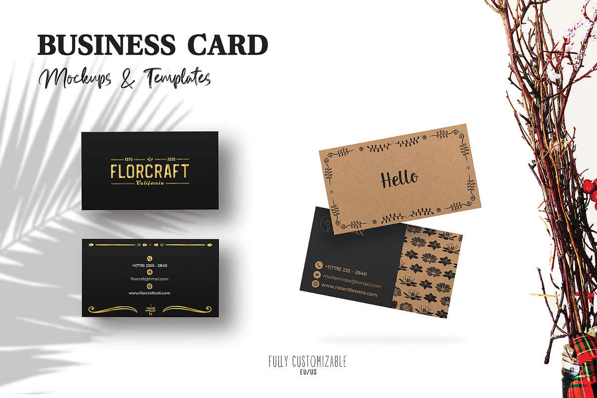 Business Card Templates & Mock-ups, a Business Card Template by Ana Escardine (Photo 1 of 6)