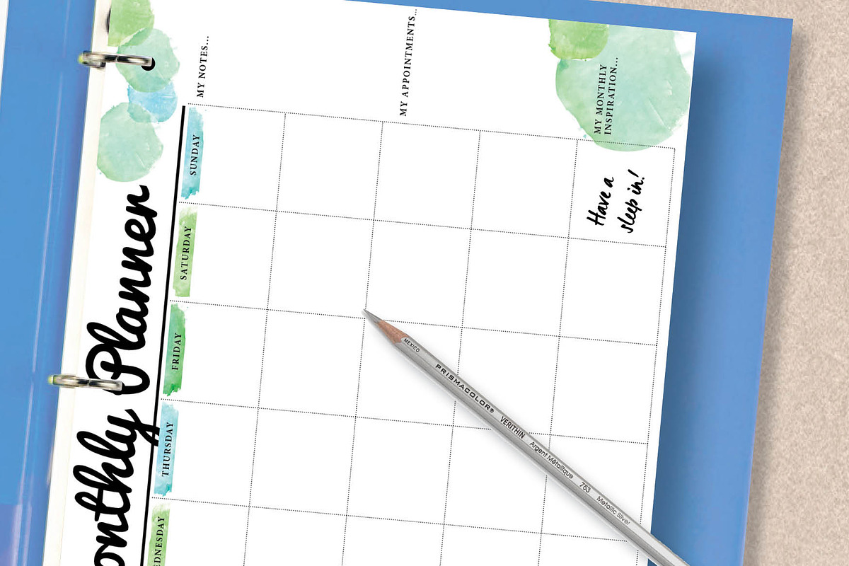 Green Planner: Letter Size, a Stationery Template by Stick with Sam (Photo 6 of 6)