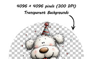 30 whimsical dog birthday clipart, an Illustration by one-touch (Thumbnail 9 of 17)