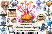 Watercolor Halloween Undersea PNG, an Illustration by Craft Nest (Thumbnail 1 of 6)