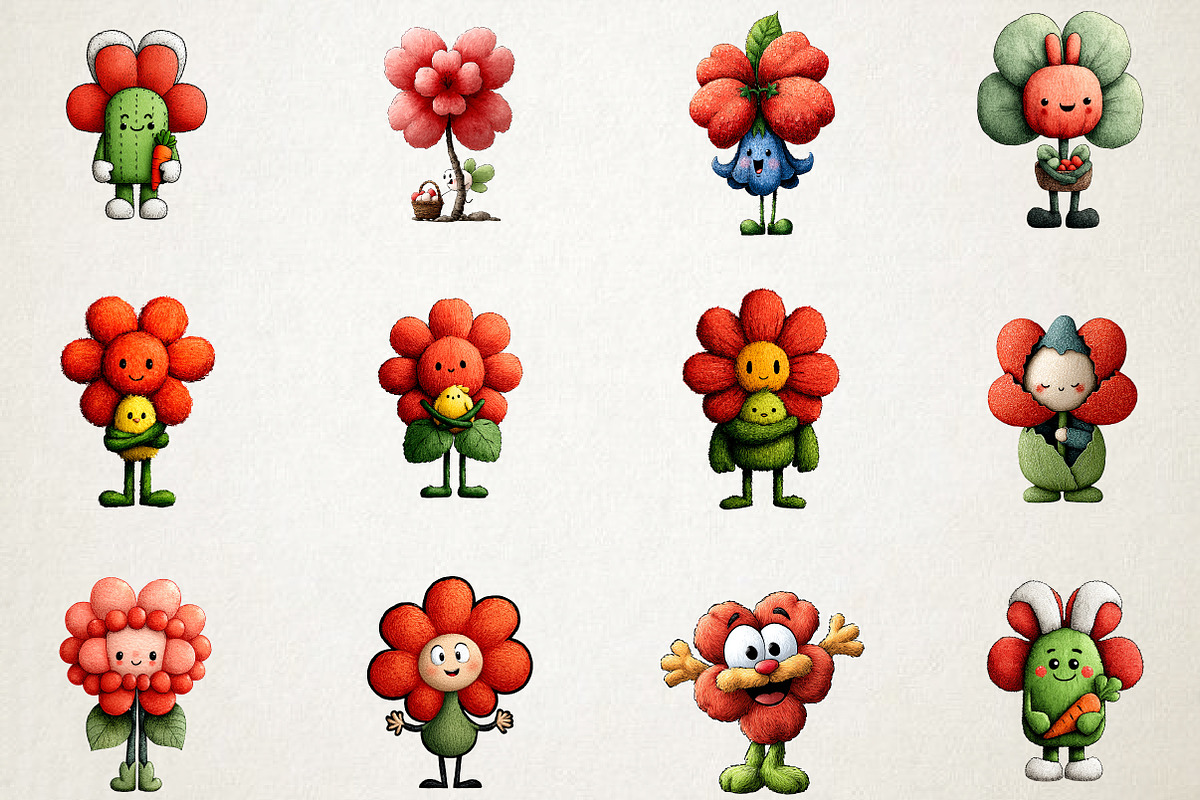 Whimsical Easter flower character, an Illustration by RobertsArt (Photo 2 of 5)