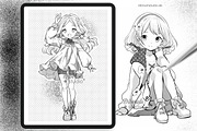 Procreate Manga Screentone Brushes, a Brush Add-On by DiBrush Studio (Thumbnail 5 of 5)
