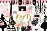 Paris Fashion Clipart+Pattern set, an Illustration by Mia's Graphic Design (Thumbnail 3 of 10)