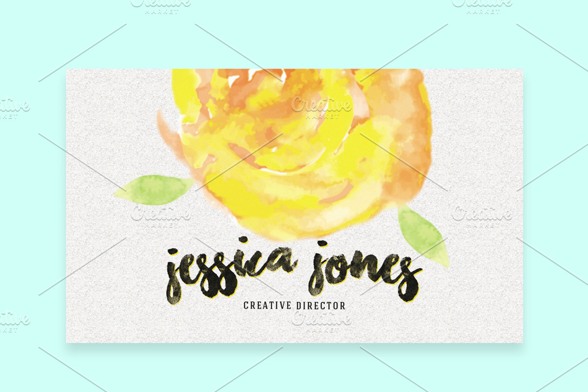 Watercolor Creative Business Card, a Business Card Template by land art (Photo 4 of 10)