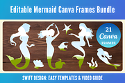 Editable Mermaid Canva Frames Bundle, a Marketing Template by Ink Gallery (Thumbnail 1 of 3)