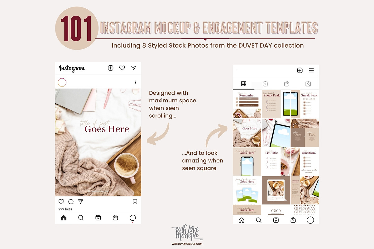 101 Instagram Canva Templates, a Social Media Template by With Love Monique (Photo 3 of 11)