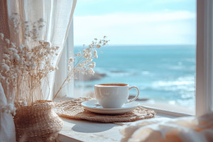 Enjoying a warm cup of coffee by the, a Photo by Iftikhar Alam