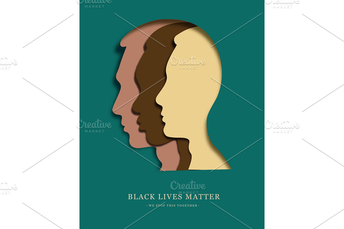 Differrent faces in one on green, an Object Graphic by Vitaliy Starkov