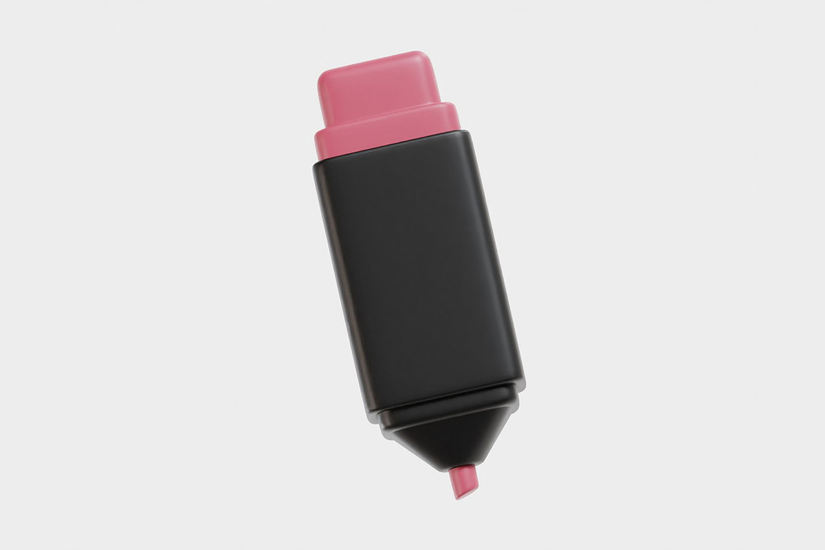 Highlighter pen 3d model, an Object 3D Model by fahad121 (Photo 8 of 8)