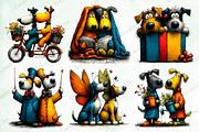 Quirky Dogs Friendship Clipart, an Illustration by Creative Art (Thumbnail 5 of 9)
