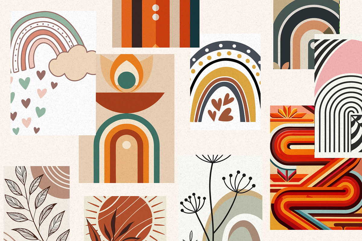 Rainbow Wall Art Print Set, a Wallpaper Graphic by Helospace (Photo 8 of 10)