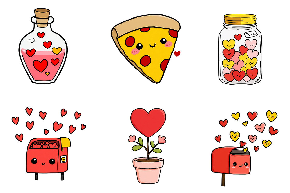 Valentines mail clipart, Valentines, an Illustration by CreationArt (Photo 2 of 6)