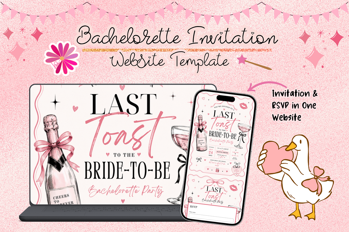 Last Toast Bachelorette Party RSVP, a Social Media Template by bellaROSEworkshop (Photo 3 of 5)