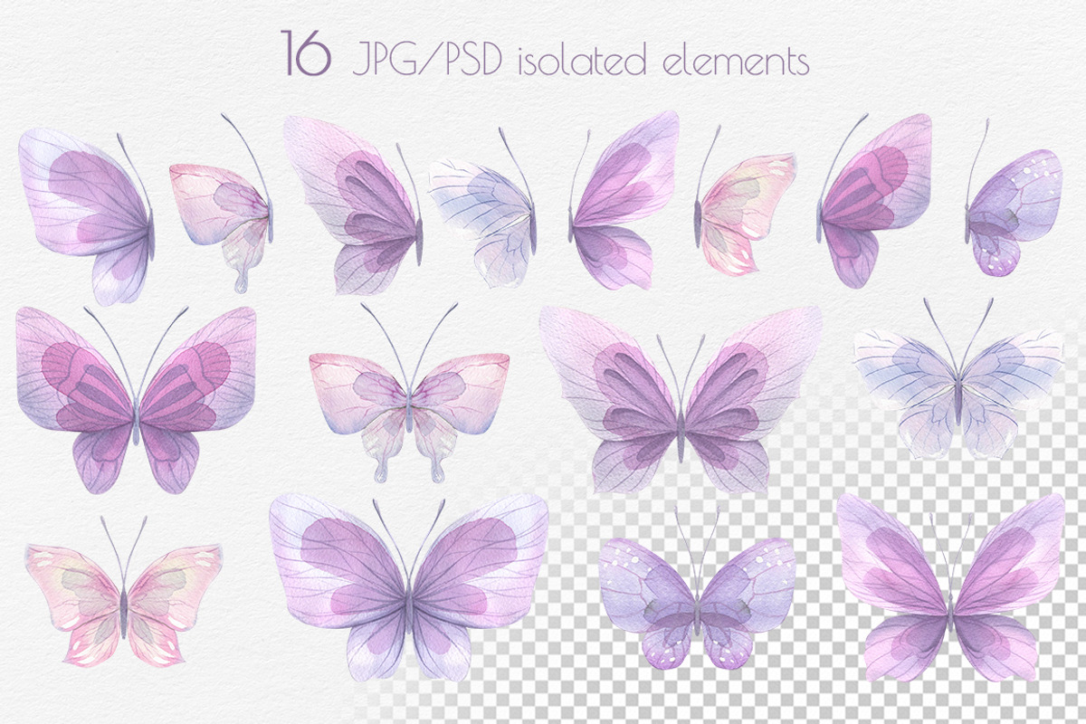 Butterflies watercolor clip art, an Object Graphic by NATASHA CHU (Photo 2 of 7)