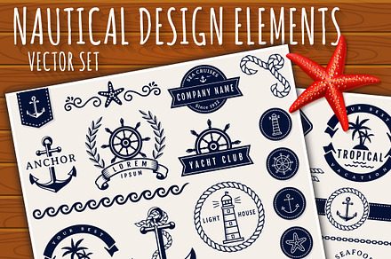 Sea and nautical design elements.