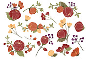 Autumn Floral Vectors & Clipart, an Illustration by Amanda Ilkov (Thumbnail 2 of 3)
